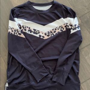 Black and Leopard Sweatshirt. Size M
